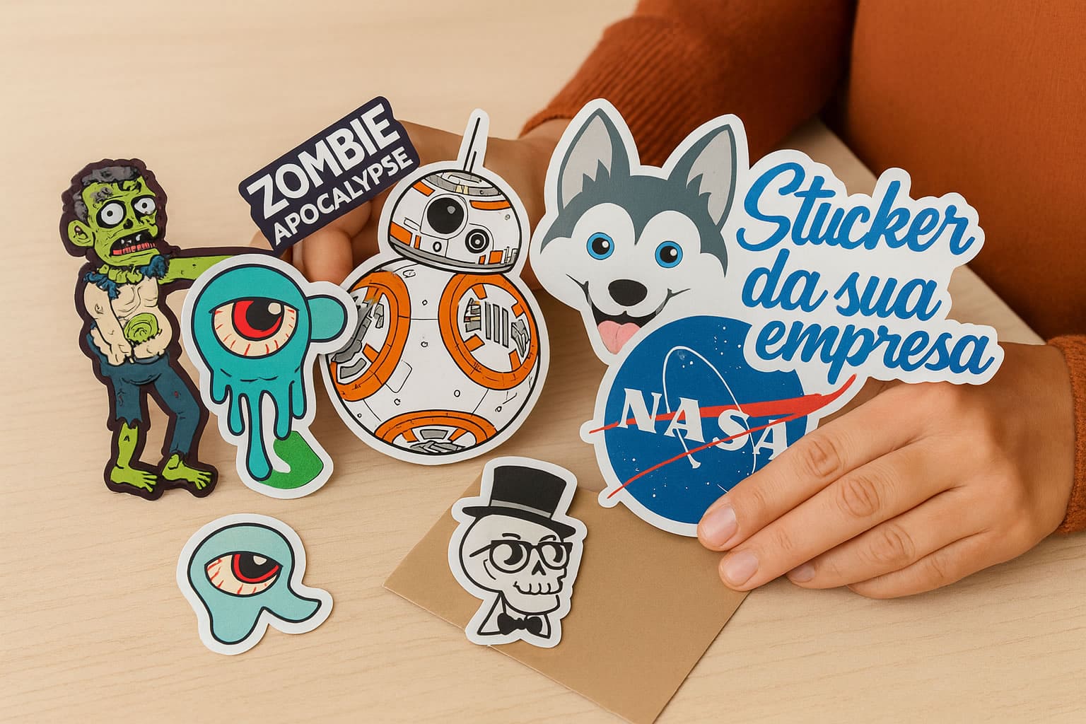 Etiquetas com corte especial